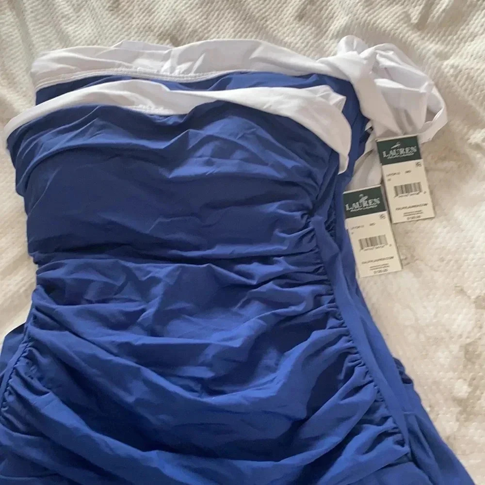 NWT Ralph Lauren Bel Aire Skirted Bandeau OnePiece - Picture 9 of 11